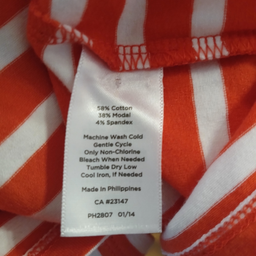 Talbots Women's Reddish Orange And White Striped … - image 8